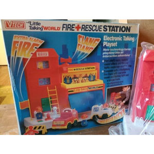 RARE 1990 VTECH Little Talking World Fire Rescue Station Vintage Electronic Toy
